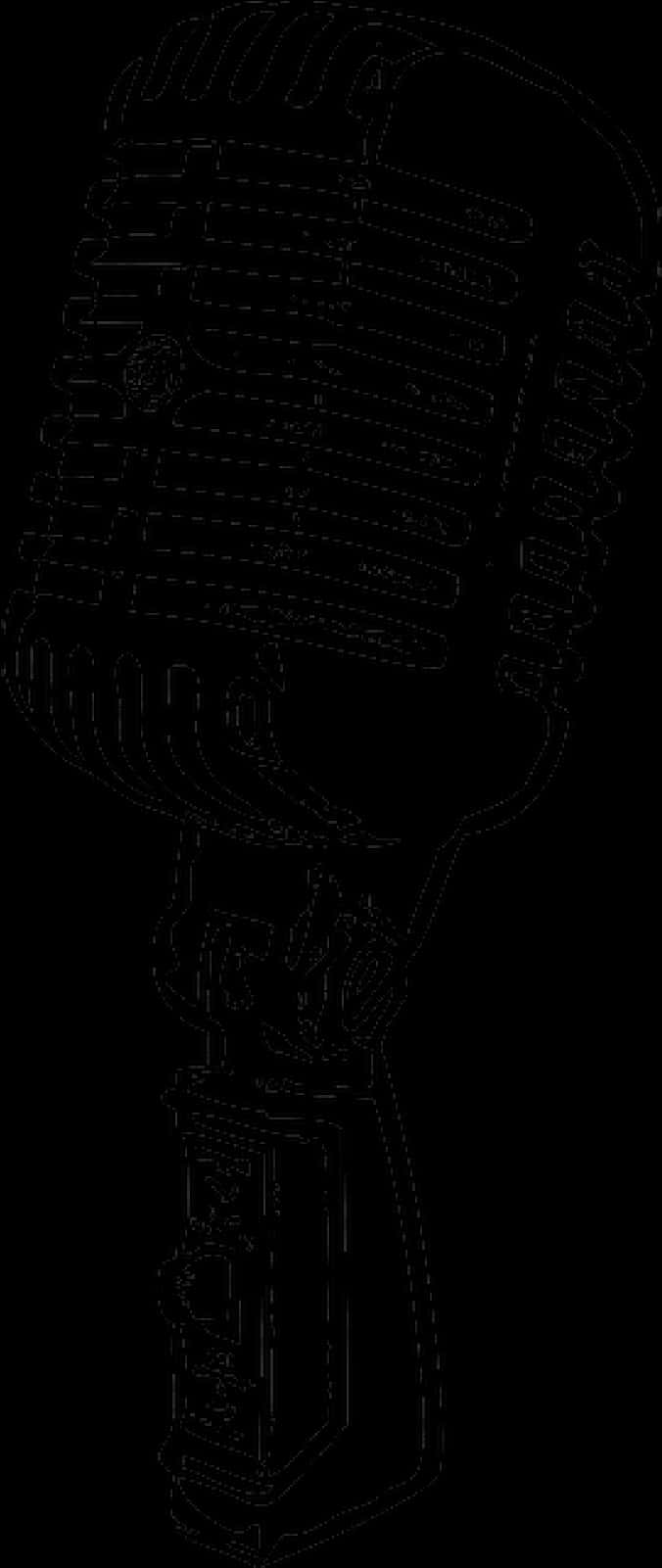 Vintage Microphone Silhouette PNG Image