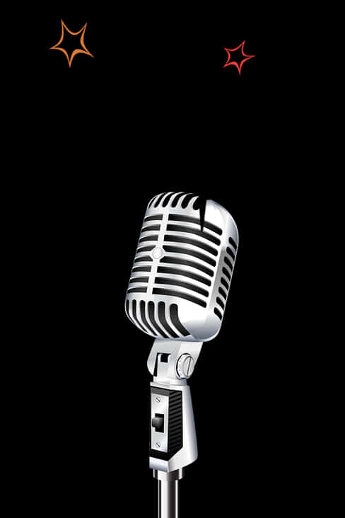 Vintage Microphone Spotlight PNG Image