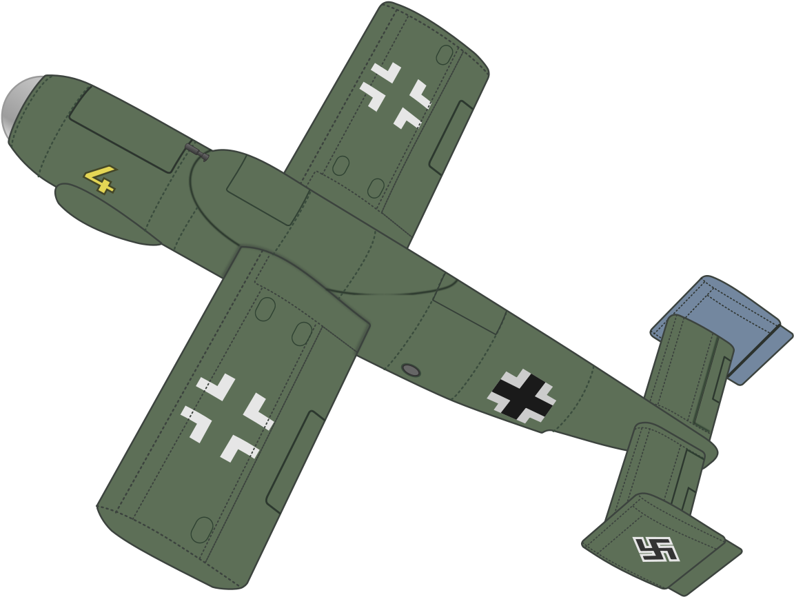 Vintage Military Aircraft Top View PNG Image