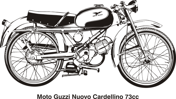 Vintage Moto Guzzi Nuovo Cardellino Motorcycle PNG Image