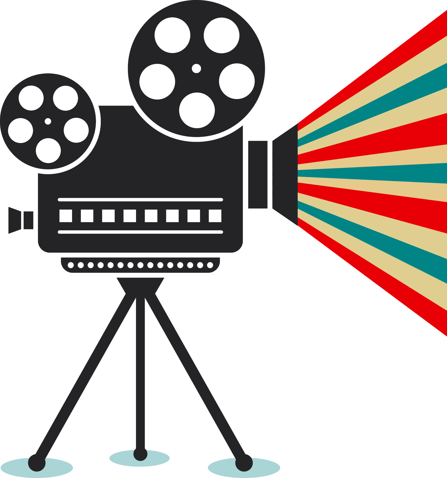 Vintage Movie Camera Illustration PNG Image