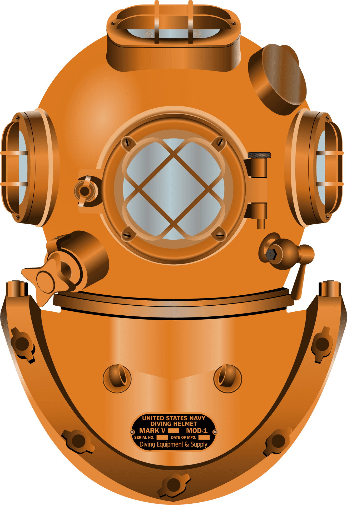 Vintage Navy Diving Helmet PNG Image