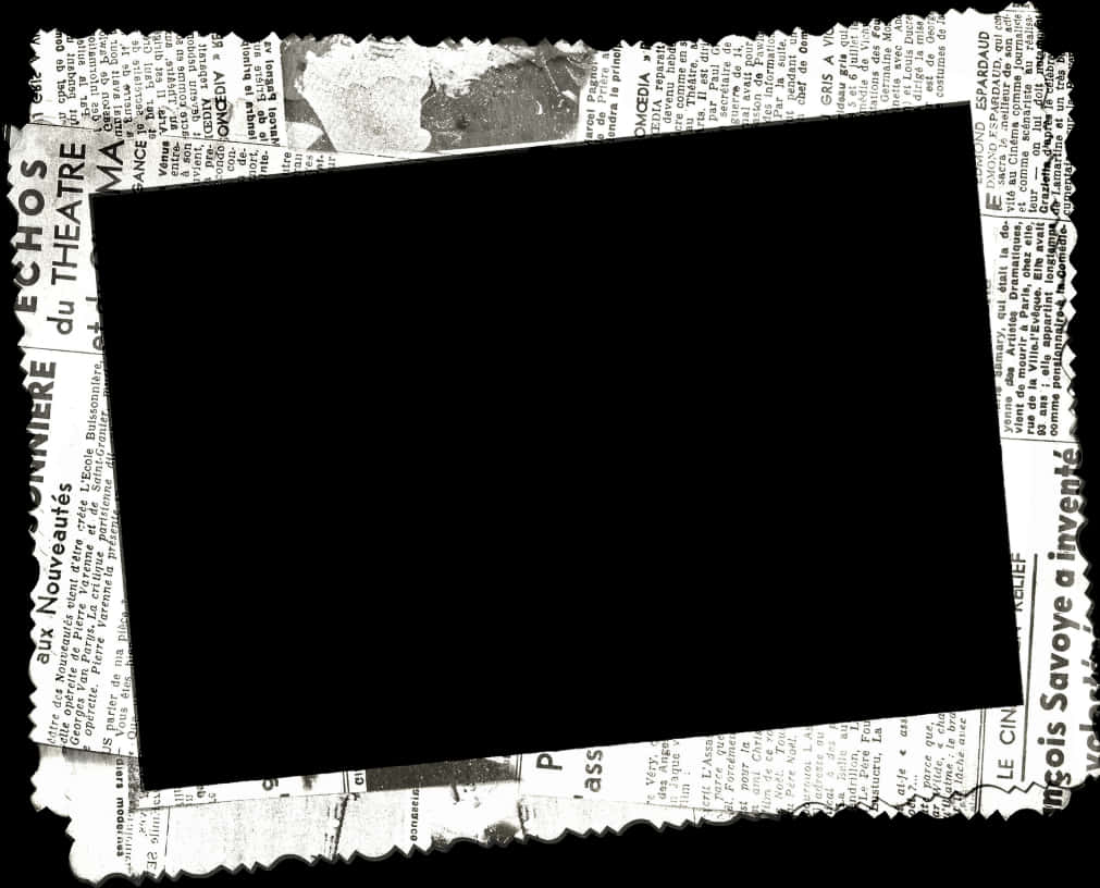 Vintage Newspaper Frame Background PNG Image