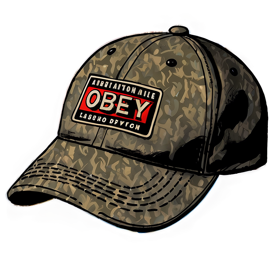 Vintage Obey Hat Illustration Png Wsn77 PNG Image