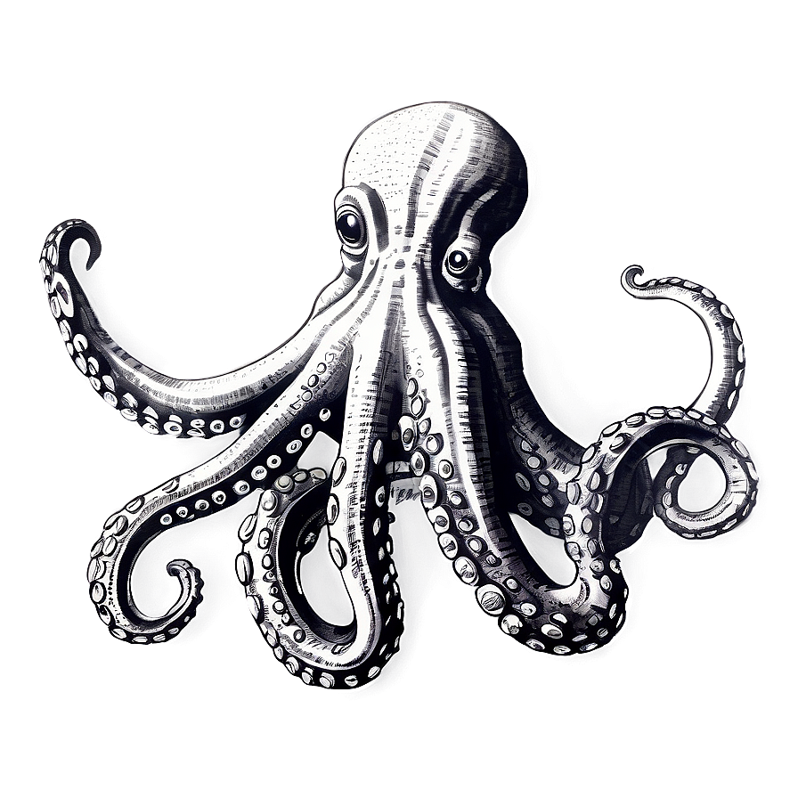 Vintage Octopus Sketch Png 15 PNG Image