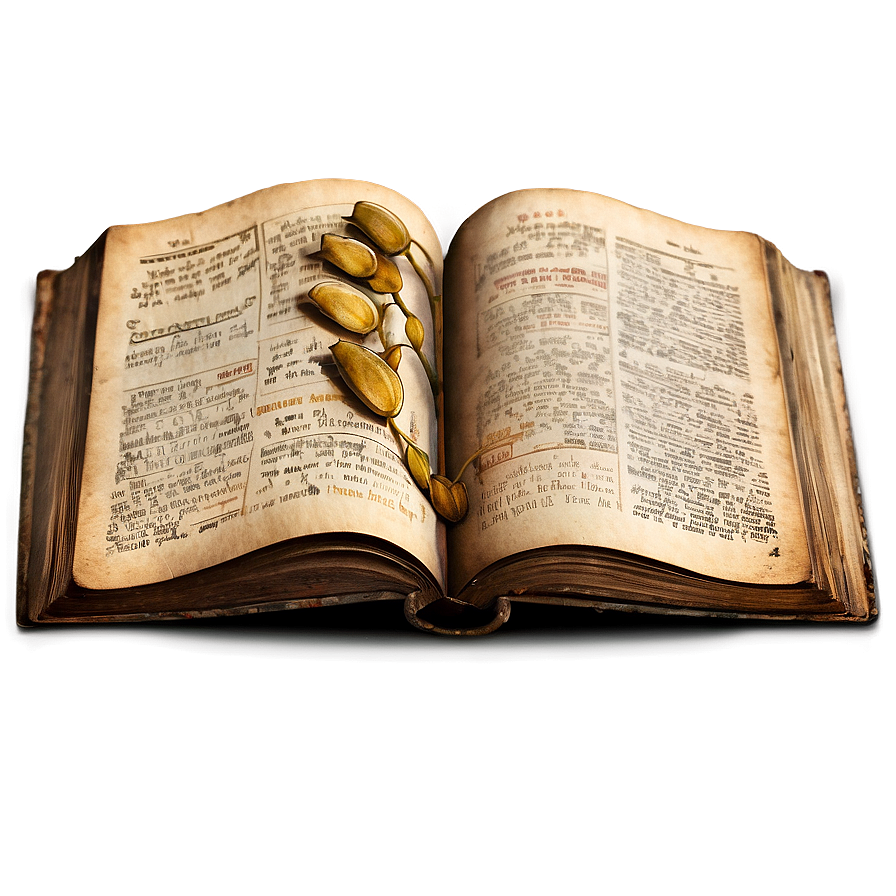 Vintage Open Book Png 10 PNG Image