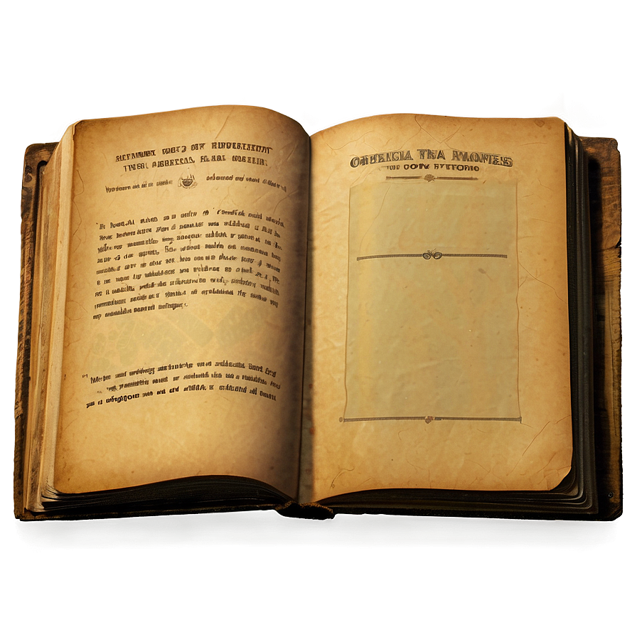 Vintage Open Book Png Dob PNG Image