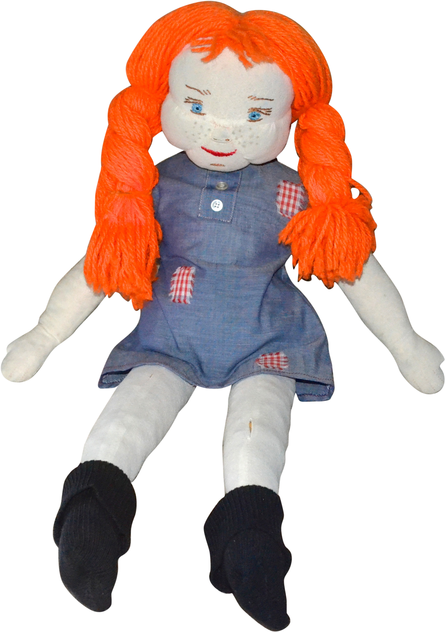 Vintage Orange Haired Rag Doll PNG Image