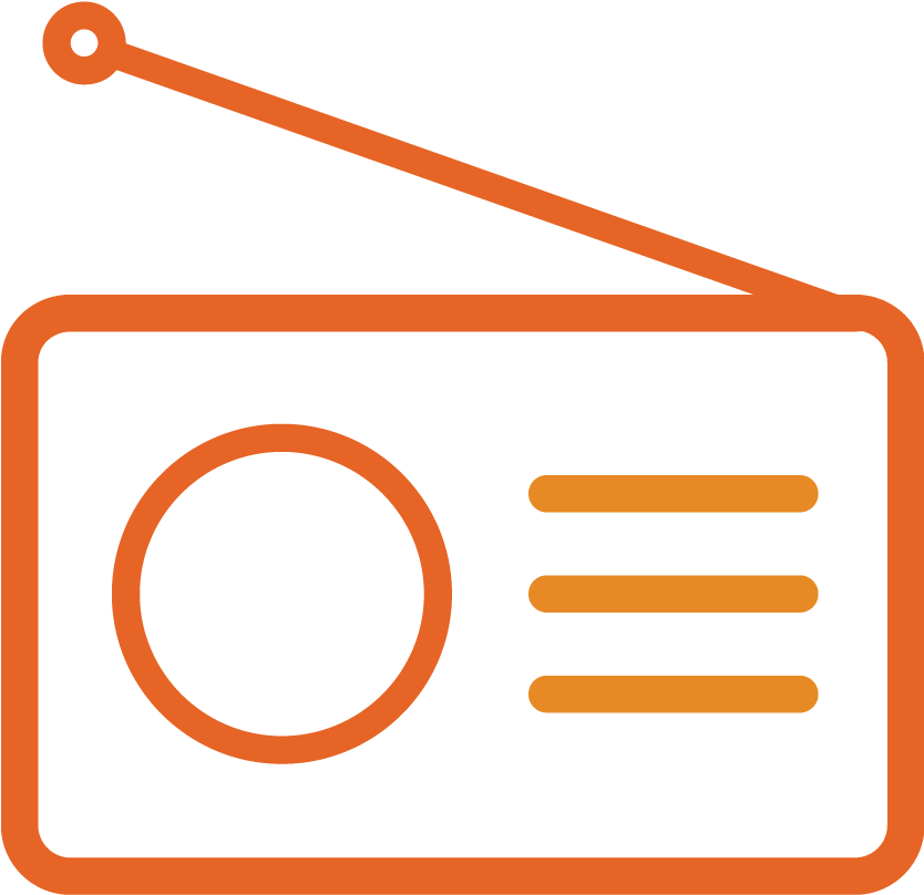 Vintage Orange Radio Icon PNG Image