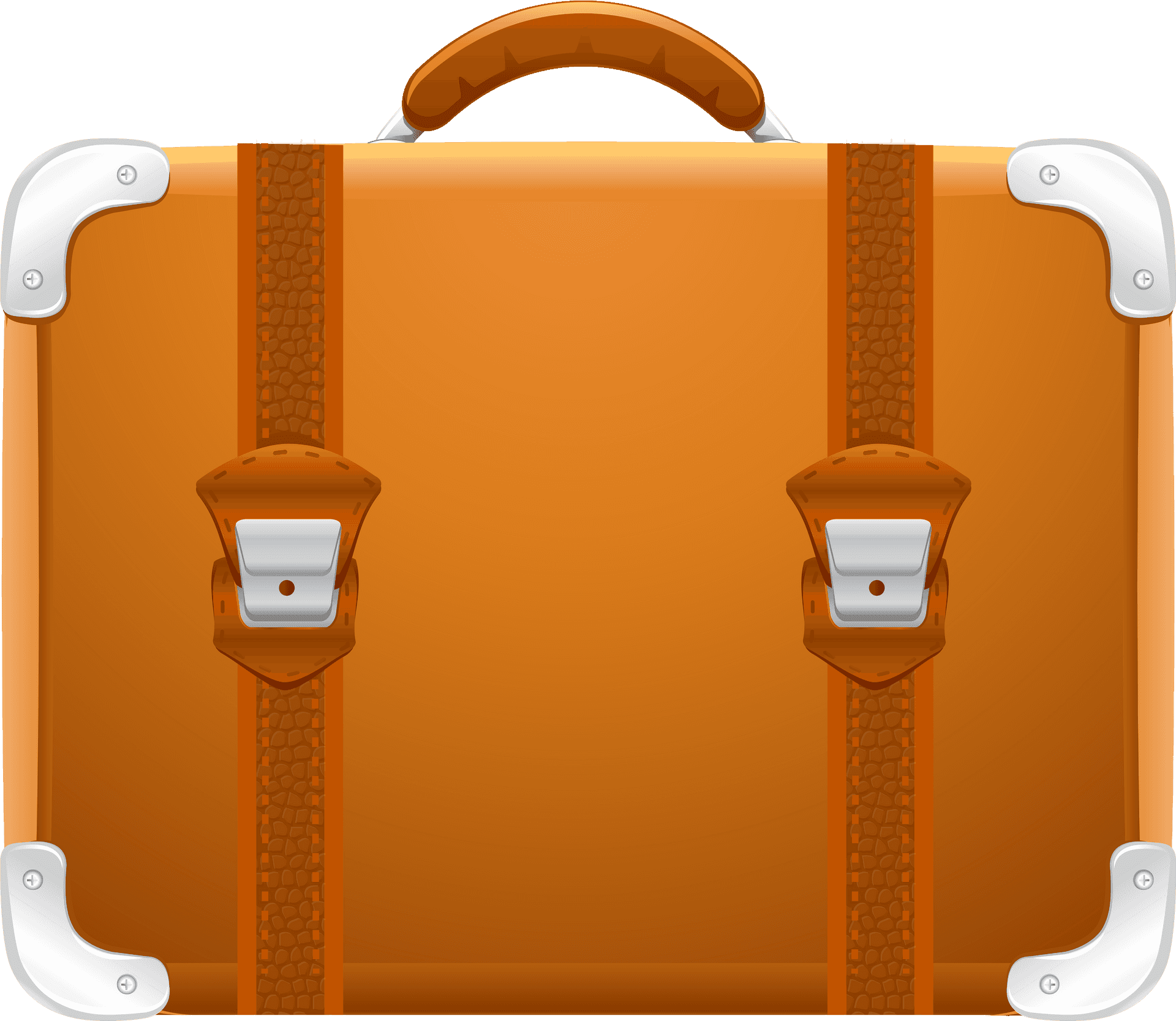 Vintage Orange Suitcase PNG Image