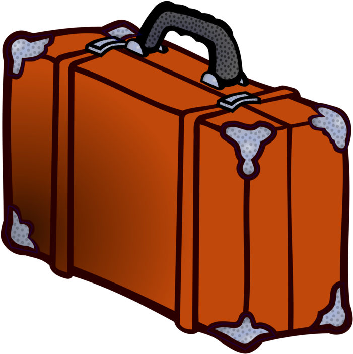 Vintage Orange Suitcase Illustration PNG Image