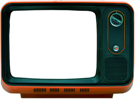 Vintage Orange T V PNG Image