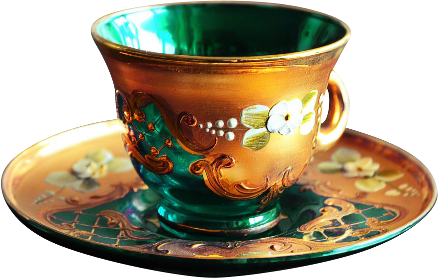 Vintage Ornate Tea Cupand Saucer PNG Image