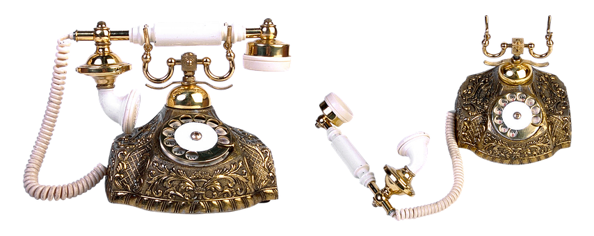 Vintage Ornate Telephone Set PNG Image