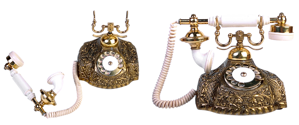 Vintage Ornate Telephones PNG Image