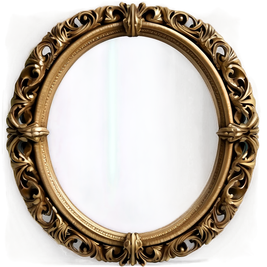 Vintage Oval Mirror Frame Png 05252024 PNG Image