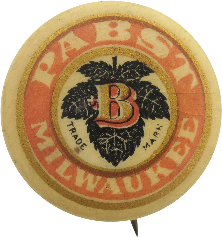 Vintage Pabst Milwaukee Beer Coaster PNG Image