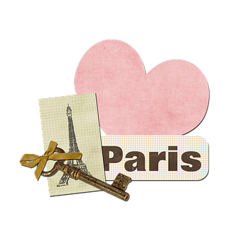 Vintage Paris Love Scrapbook Elements PNG Image