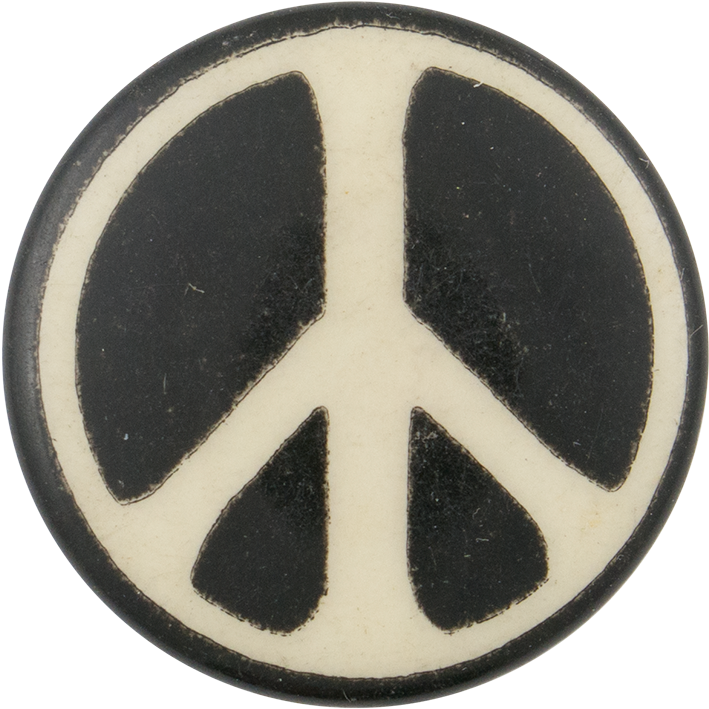 Vintage Peace Symbol Badge PNG Image