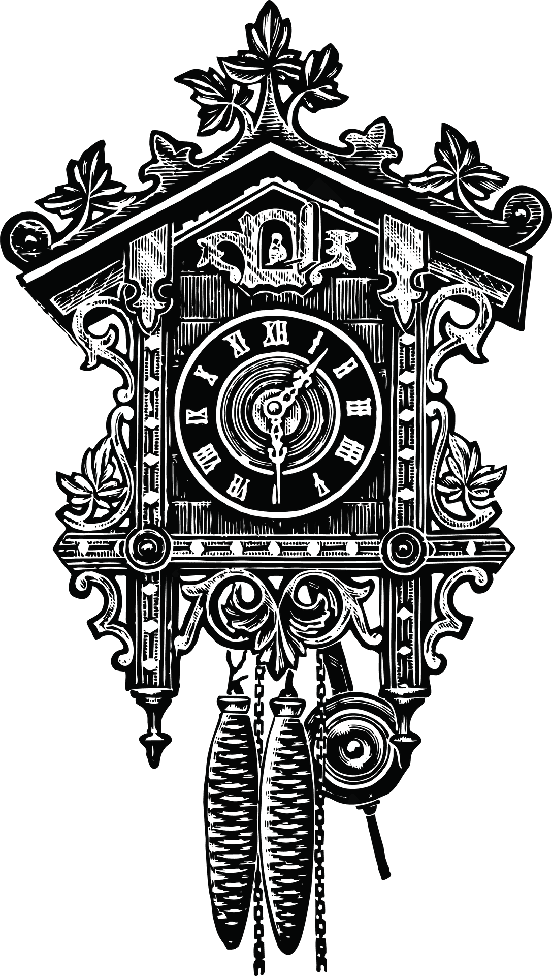 Vintage Pendulum Clock Illustration PNG Image