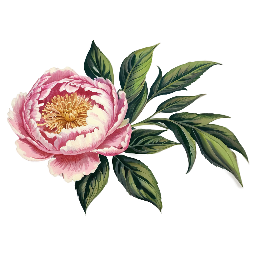 Vintage Peony Graphic Png 06292024 PNG Image