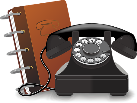 Vintage Phoneand Address Book PNG Image