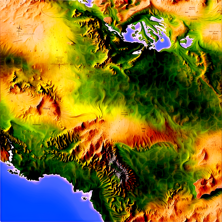 Vintage Physical Map Png Wyp91 PNG Image