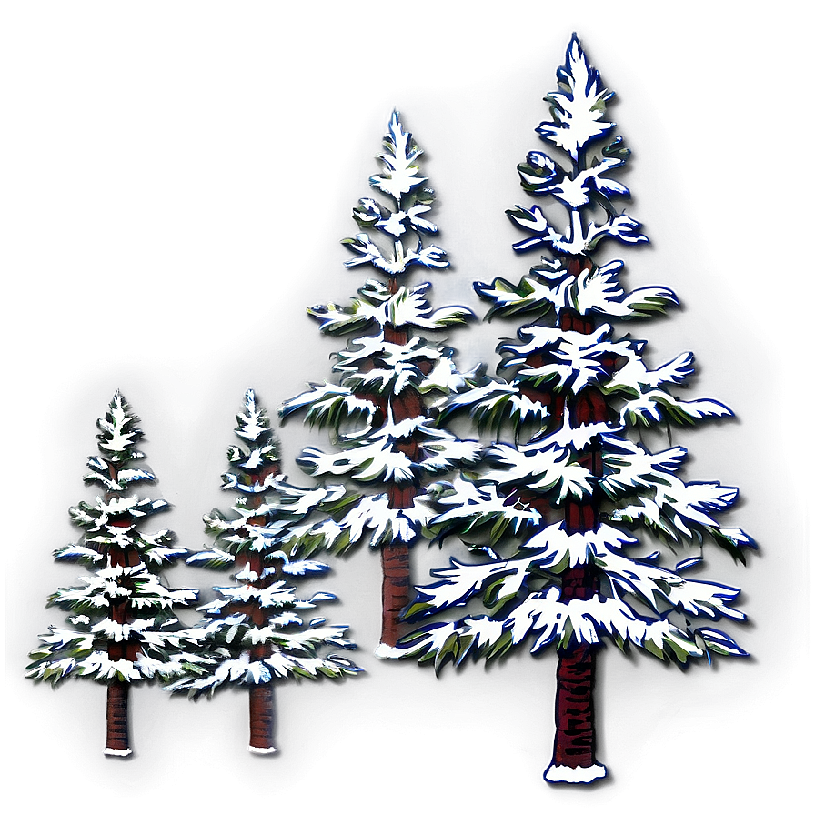 Vintage Pine Trees Png 05252024 PNG Image