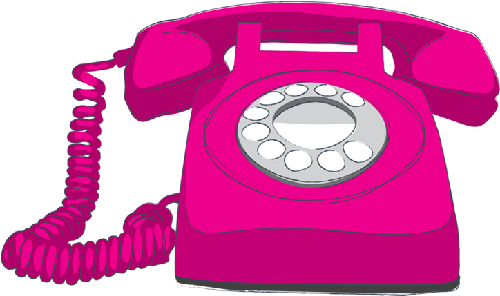 Vintage Pink Rotary Phone PNG Image