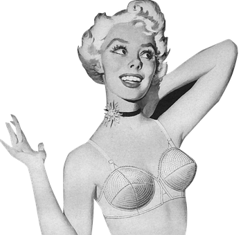 Vintage Pinup Girl Posing PNG Image