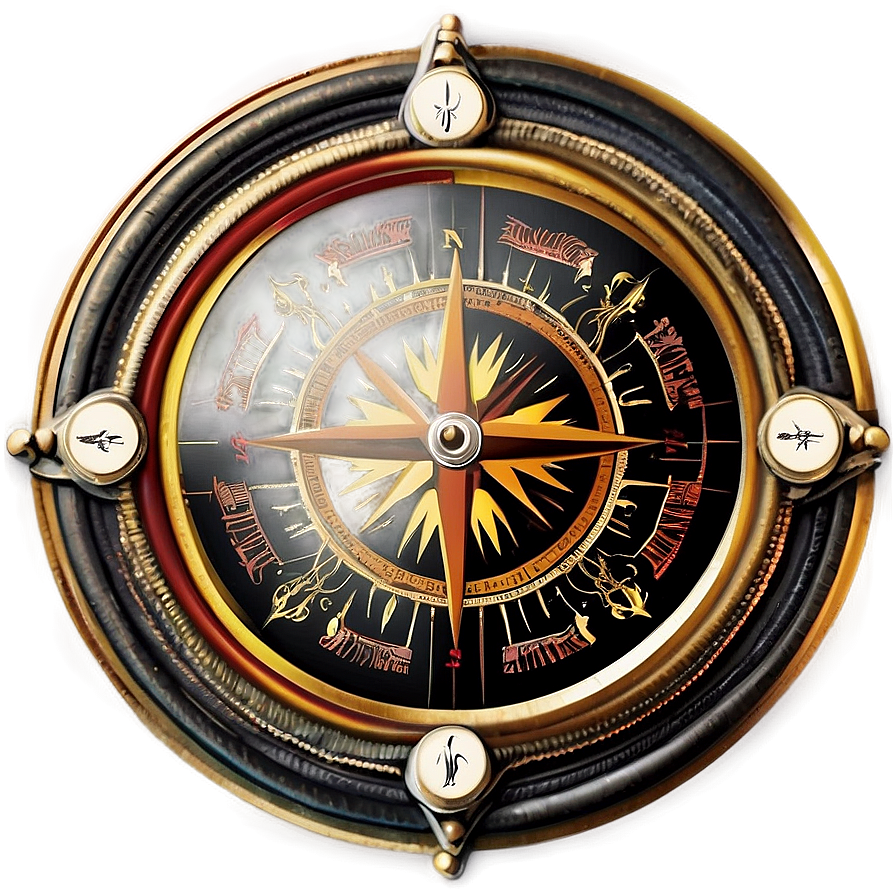 Vintage Pirate Compass Png 05212024 PNG Image