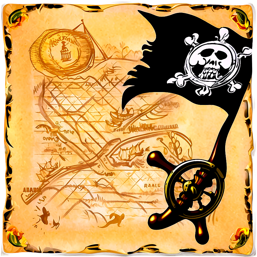 Vintage Pirate Treasure Map Png Nir84 PNG Image