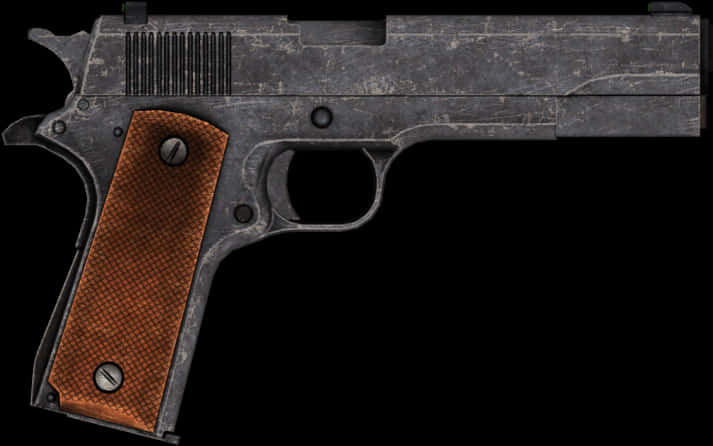 Vintage Pistol Isolatedon Black PNG Image