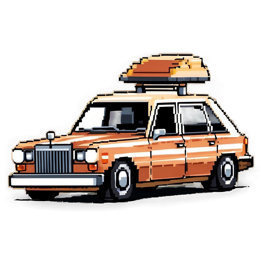 Vintage Pixel Car Png Vwx PNG Image