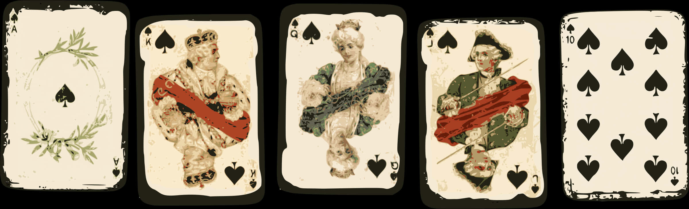 Vintage Playing Cards Set PNG Image