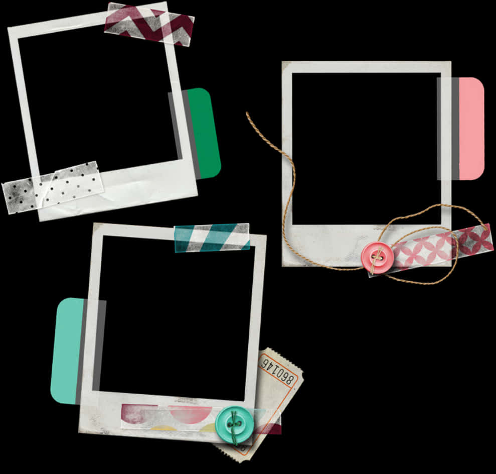 Vintage Polaroid Frames Collection PNG Image