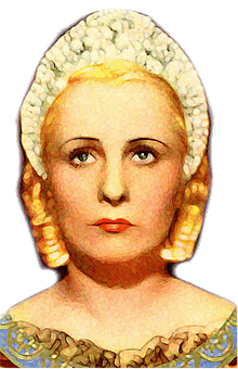 Vintage Portraitof Young Woman PNG Image