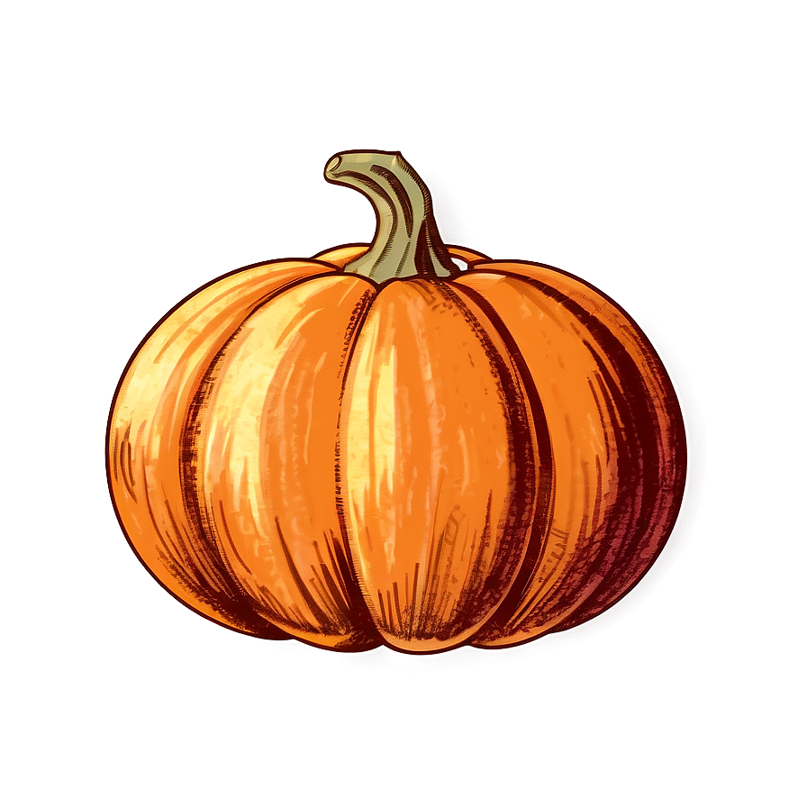 Vintage Pumpkin Illustration Png Wao PNG Image