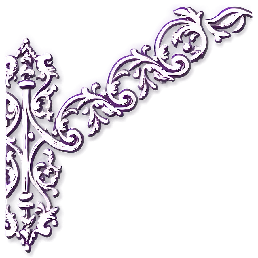 Vintage Purple Scroll Border Png Lgw PNG Image