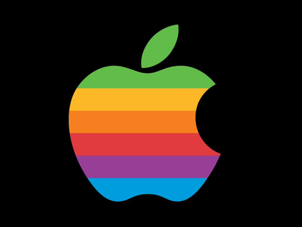 Vintage Rainbow Apple Logo PNG Image