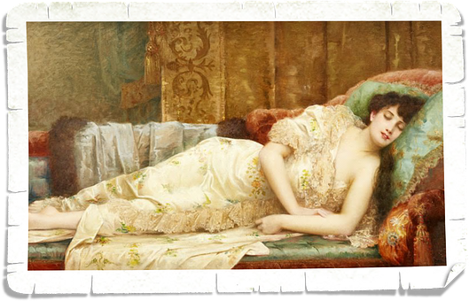 Vintage Reclining Woman Painting PNG Image