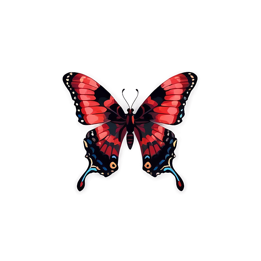 Vintage Red Butterfly Png Niw76 PNG Image