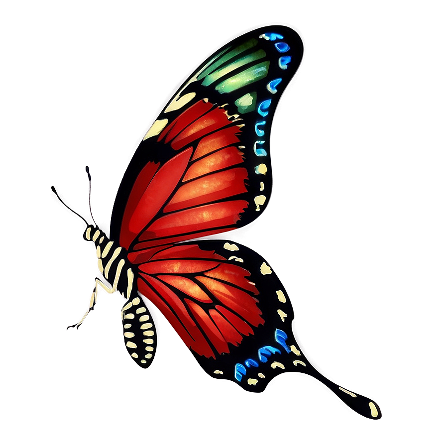 Vintage Red Butterfly Png Rit27 PNG Image