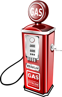 Vintage Red Gas Pump Illustration PNG Image