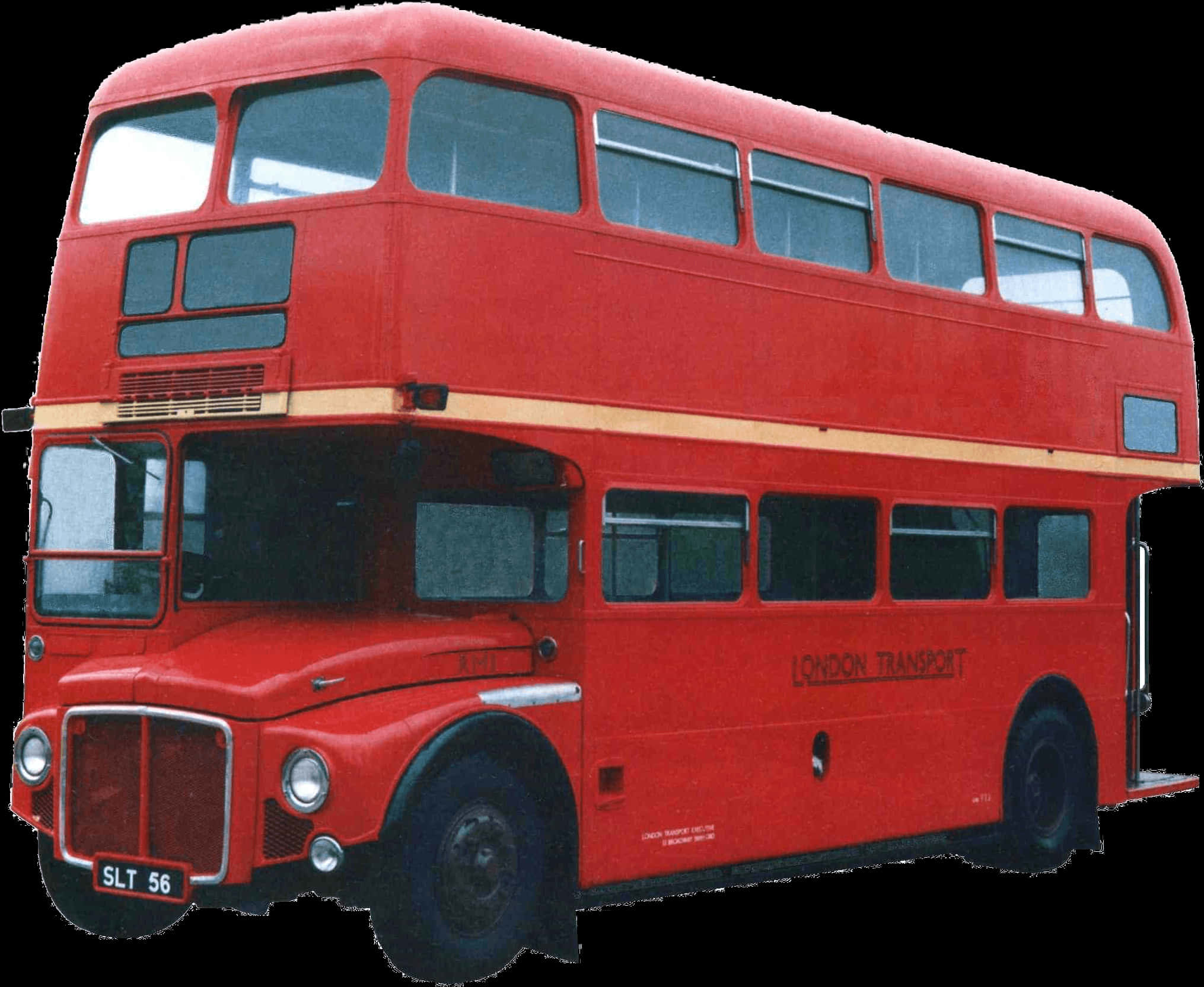 Vintage Red London Bus PNG Image