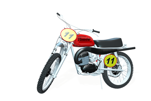 Vintage Red Motorcycle Number11 PNG Image