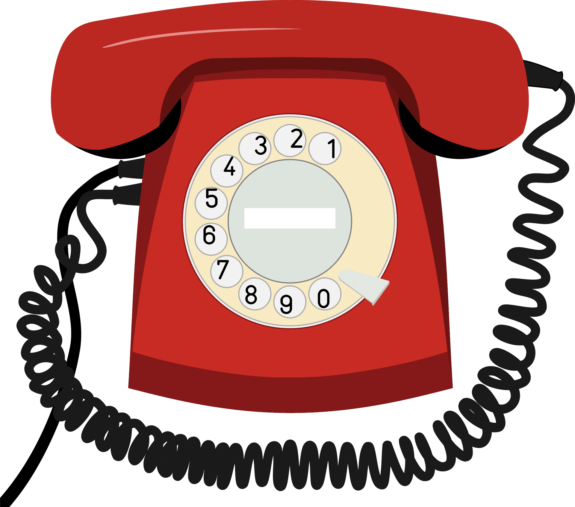 Vintage Red Rotary Phone PNG Image