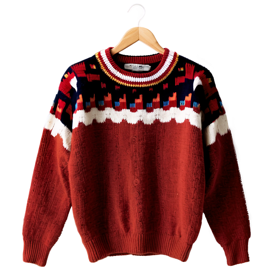 Vintage Red Sweater Png Cva PNG Image