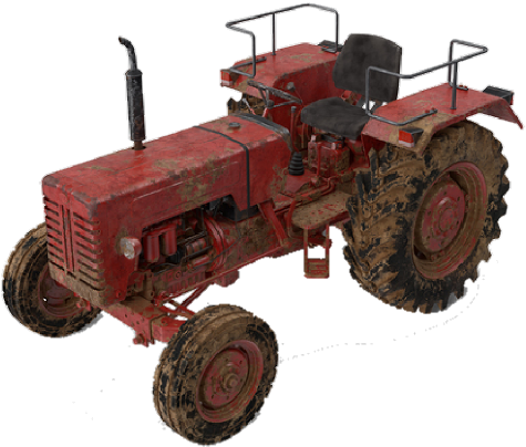 Vintage Red Tractor Isolated PNG Image