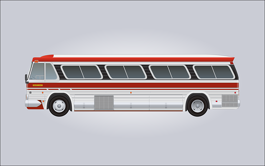 Vintage Redand White Bus PNG Image